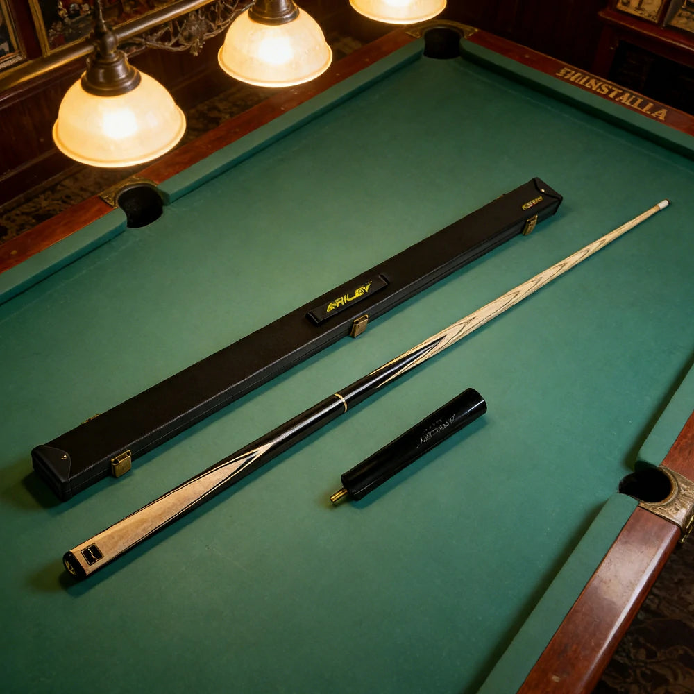 RILEY One-Piece Pool Cue - Precision Control & Low Deflection, Ash Wood Shaft & Maple Butt, 9.5mm Pro Leather Tip