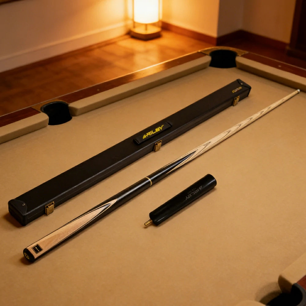 RILEY One-Piece Pool Cue - Precision Control & Low Deflection, Ash Wood Shaft & Maple Butt, 9.5mm Pro Leather Tip