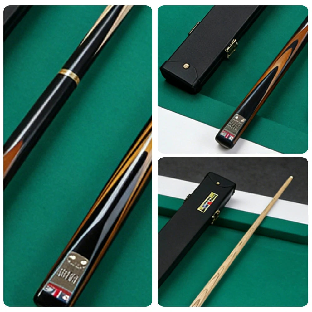 RILEY 3/4 Split Pool Cue - Stable Control & Clear Feedback, Ash Wood Shaft & Brass Joint, Ebony Inlay Design