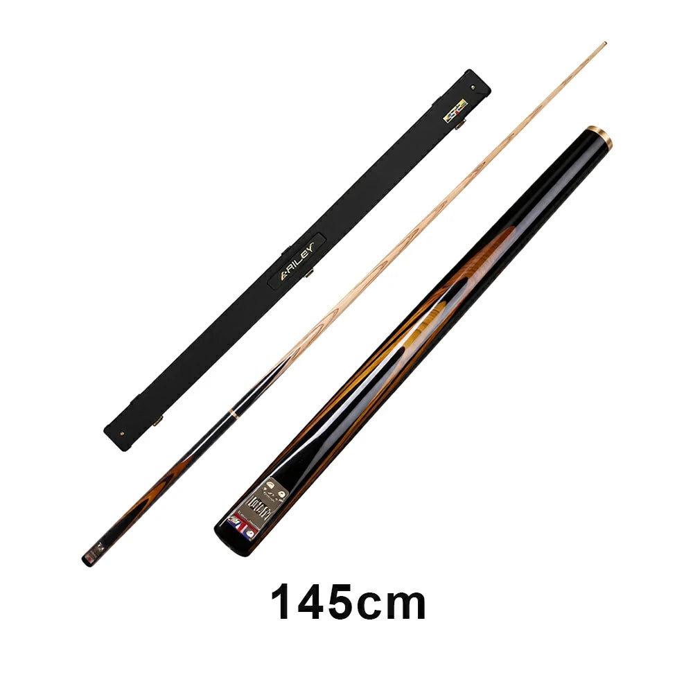 RILEY 3/4 Split Pool Cue - Stable Control & Clear Feedback, Ash Wood Shaft & Brass Joint, Ebony Inlay Design