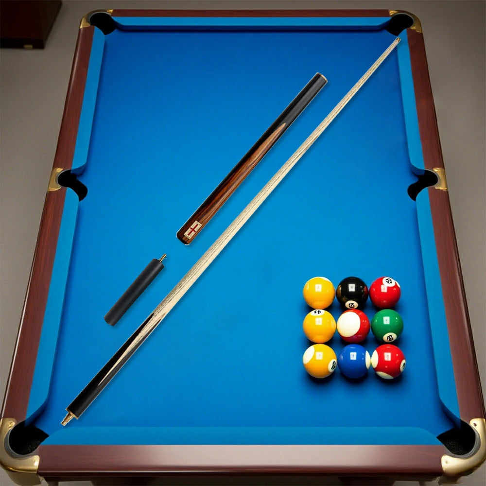 RILEY Billiard Cue Stick 3/4 Split, Ash Shaft, 9.5mm Tip, Smooth Stroke with 6" Extension - 145cm