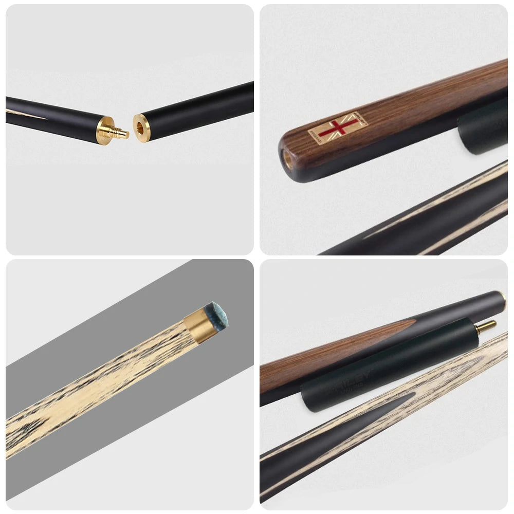 RILEY Billiard Cue Stick 3/4 Split, Ash Shaft, 9.5mm Tip, Smooth Stroke with 6" Extension - 145cm