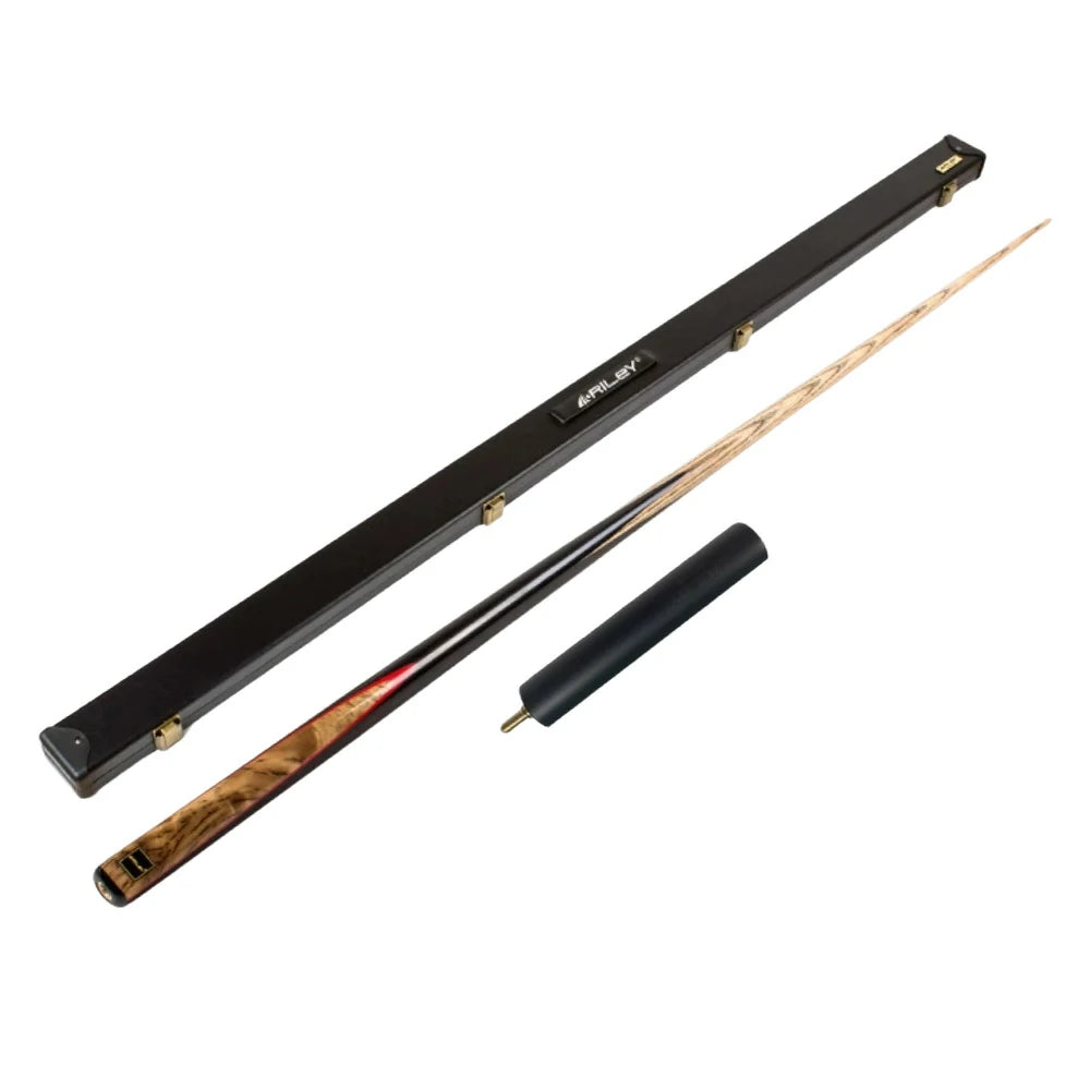 RILEY Billiard Cue Stick 2-Piece, North American Ash Shaft, 10mm Leather Tip, Smooth Stroke with 6" Extension - 145cm