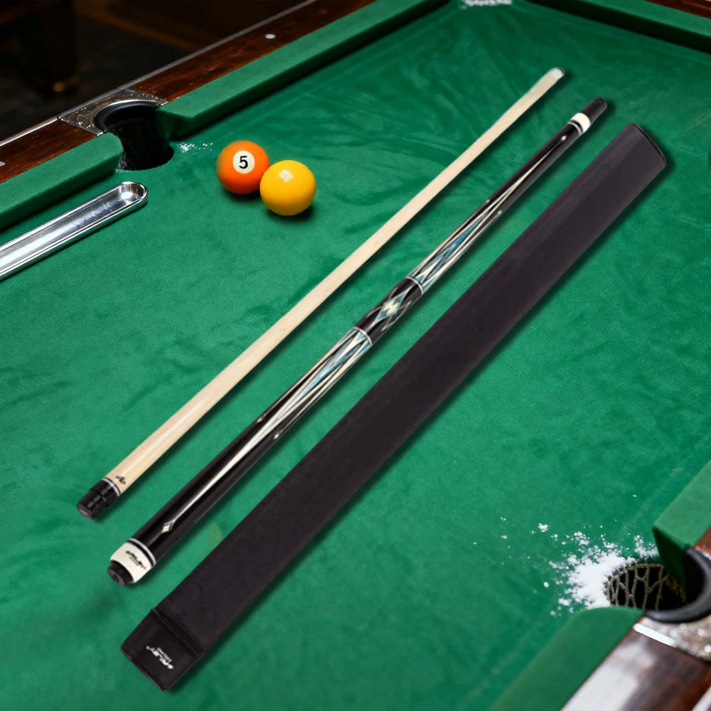 RILEY Billiard Cue Stick 1/2 Split, Canadian Maple Shaft, 12.75mm Tip, Handcrafted Smooth Finish, Precision Control - 147cm