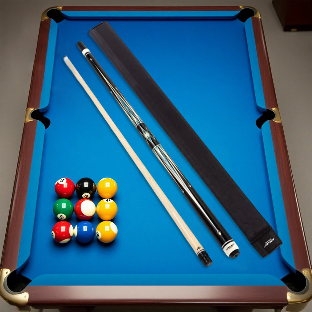 RILEY Billiard Cue Stick 1/2 Split, Canadian Maple Shaft, 12.75mm Tip, Handcrafted Smooth Finish, Precision Control - 147cm