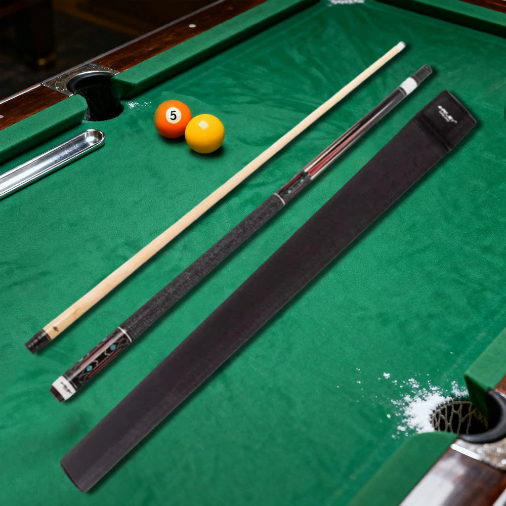 RILEY Billiard Cue Stick 1/2 Split, Canadian Maple Shaft, Linen Wrap, 12.75mm Tip, Anti-Slip Grip & Shock-Absorbing Butt - 147cm