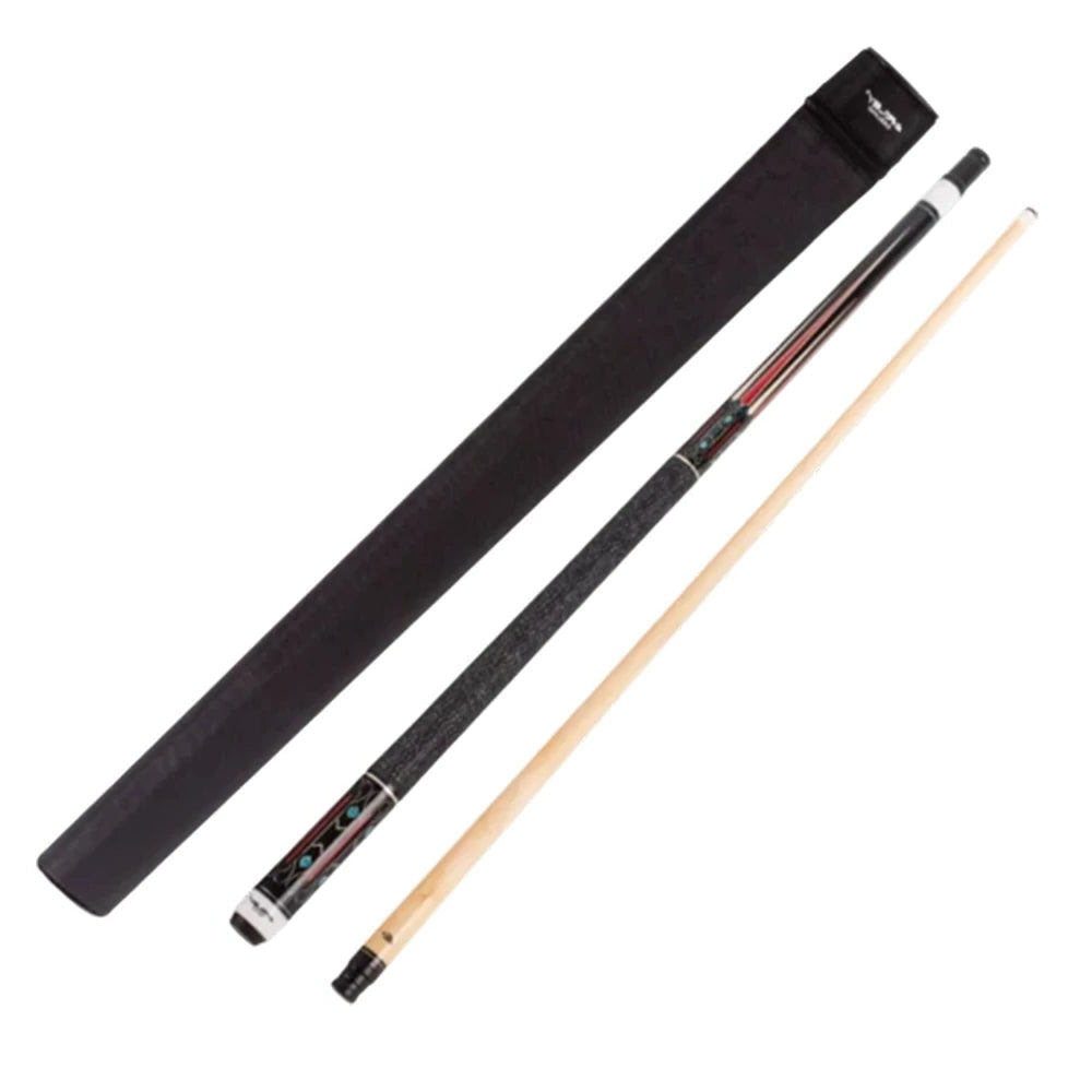 RILEY Billiard Cue Stick 1/2 Split, Canadian Maple Shaft, Linen Wrap, 12.75mm Tip, Anti-Slip Grip & Shock-Absorbing Butt - 147cm