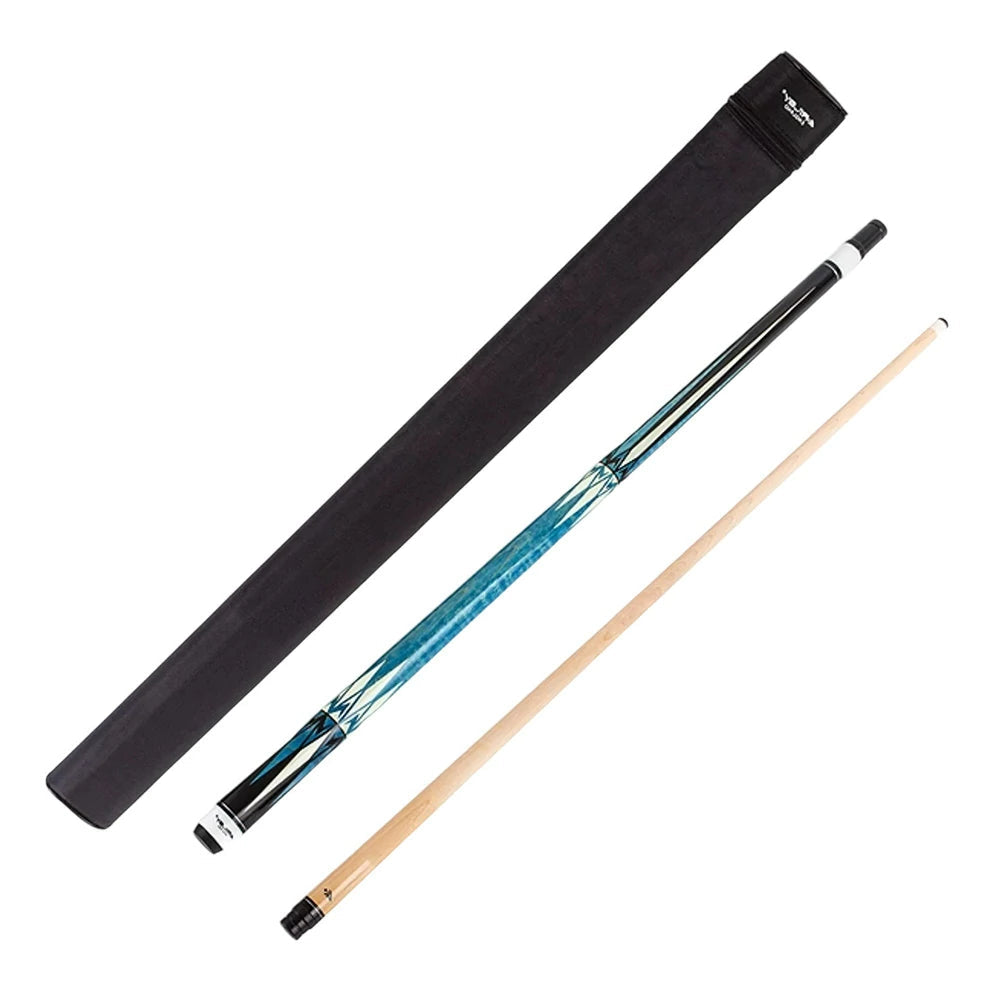 RILEY Billiard Cue Stick 1/2 Split, Canadian Maple Shaft, 12.75mm Leather Tip, Quick-Release Joint, Rubber Bumper - 147cm