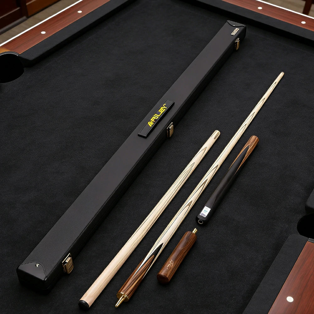 RILEY 3/4 Split Pool Cue - Precision Control & Balanced Feel, Ash Wood Shaft & Ebony Butt, 9.5mm Multilayer Leather Tip