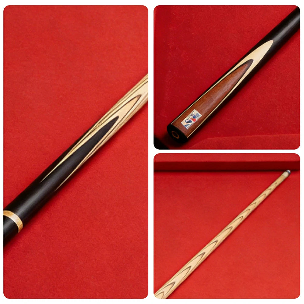 RILEY 3/4 Split Pool Cue - Consistent Control & Smooth Strike, Ash Wood Shaft & Ebony Butt, 9.5mm Pro Leather Tip