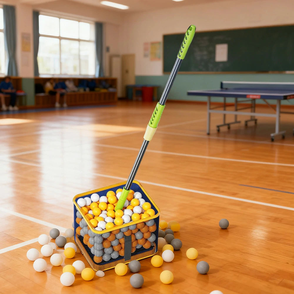 ARIX Ball Collector Adjustable Height 180-Degree Design with Durable Net and Premium Spring - Strong, Smooth, and Easy Pickup - Yellow