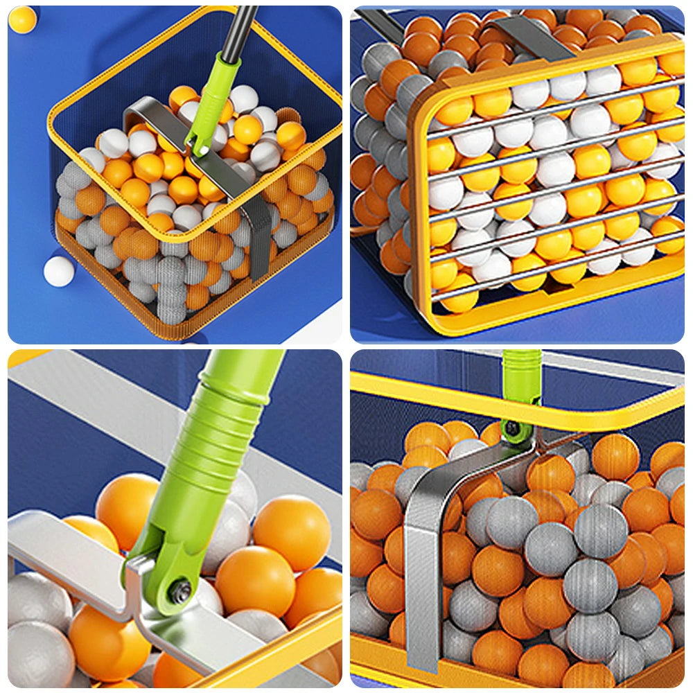 ARIX Ball Collector Adjustable Height 180-Degree Design with Durable Net and Premium Spring - Strong, Smooth, and Easy Pickup - Yellow