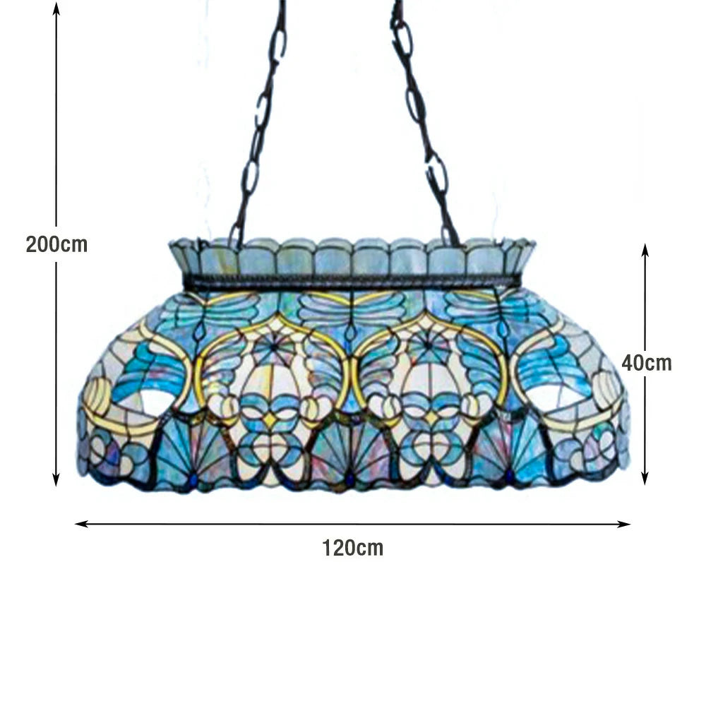 ARIX Tiffany Style Billiard Light, Handmade Stained Glass with Iron Frame, E27 LED Bulbs Included, Artistic Lighting for Pool Tables
