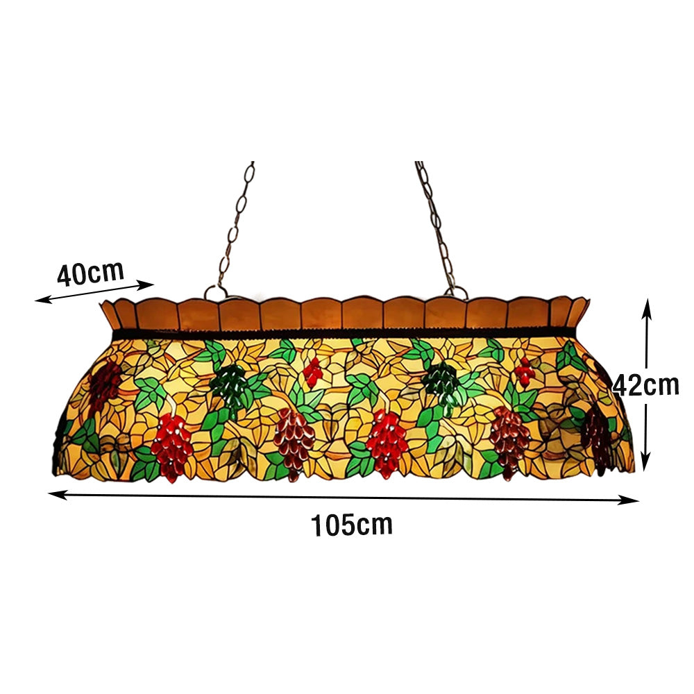 ARIX Billiard Table Light - Fruit Design Stained Glass, Handmade Craft, Durable Iron Fittings, E27 Socket, Vintage Pool Table Lighting