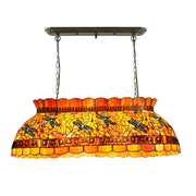 ARIX Billiard Table Light - Handmade Stained Glass, Durable Iron Fittings, E27 Socket, Artistic Vintage Pool Table Lighting - Yellow