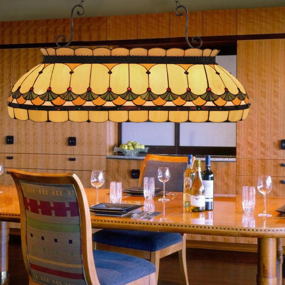 ARIX Minimalist Billiard Pendant Light - Simple Glass Shade, Handmade Craft, Durable Iron Fittings, E27 Socket, Modern Pool Table Lighting - Yellow