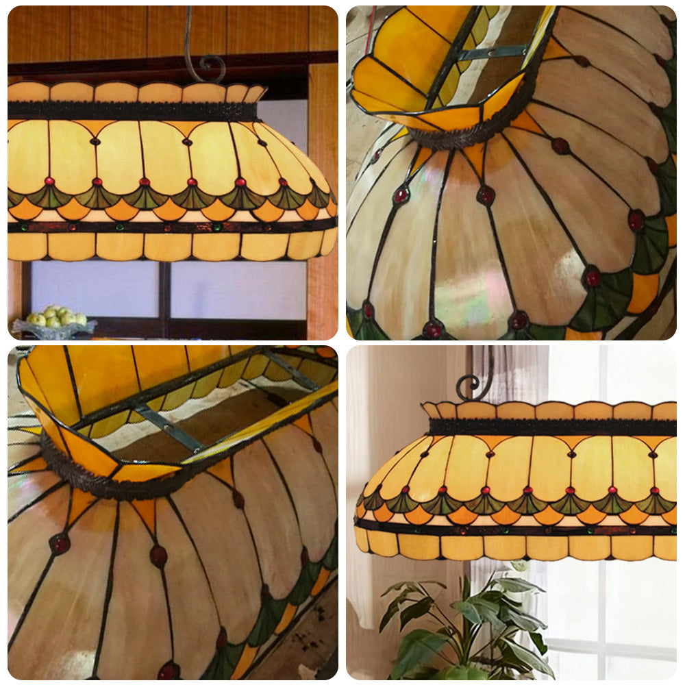 ARIX Minimalist Billiard Pendant Light - Simple Glass Shade, Handmade Craft, Durable Iron Fittings, E27 Socket, Modern Pool Table Lighting - Yellow