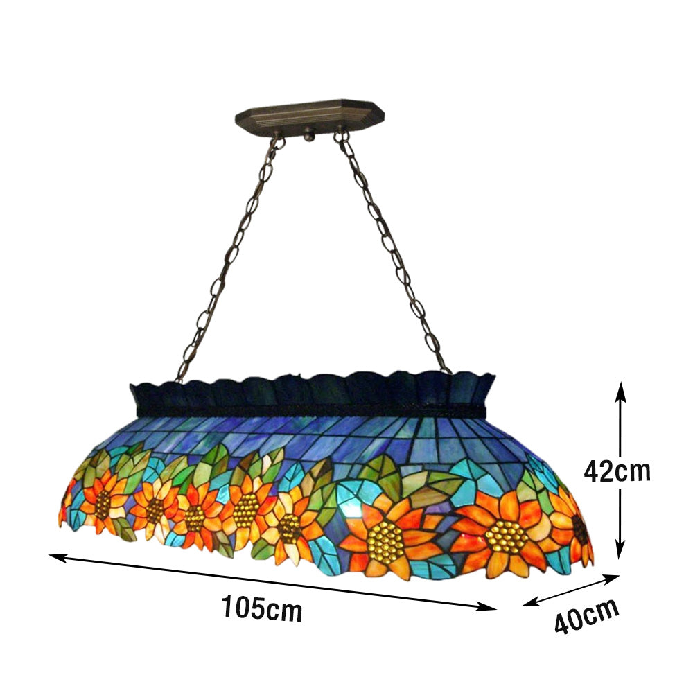 ARIX Vintage Billiard Pendant Light - Classic Glass Shade, Handmade Craft, Durable Iron Fittings, E27 Socket, Retro Pool Table Lighting - Green