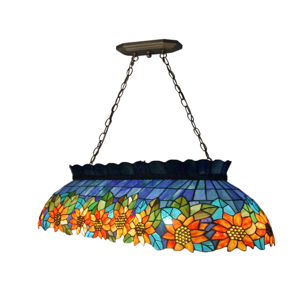 ARIX Vintage Billiard Pendant Light - Classic Glass Shade, Handmade Craft, Durable Iron Fittings, E27 Socket, Retro Pool Table Lighting - Green