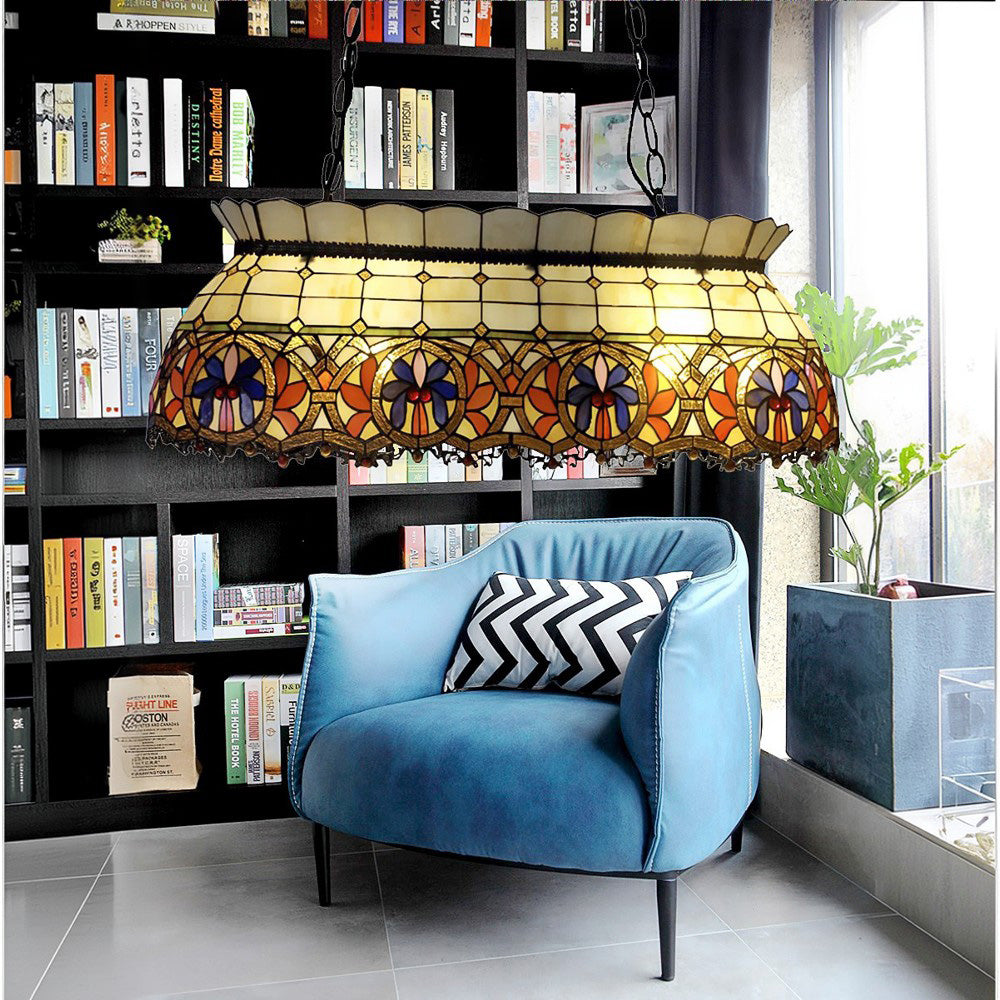 ARIX Billiard Pendant Light - Glass Shade, Handmade Craft, Durable Iron Fittings, E27 Socket, Stylish Pool Table Lighting - Yellow