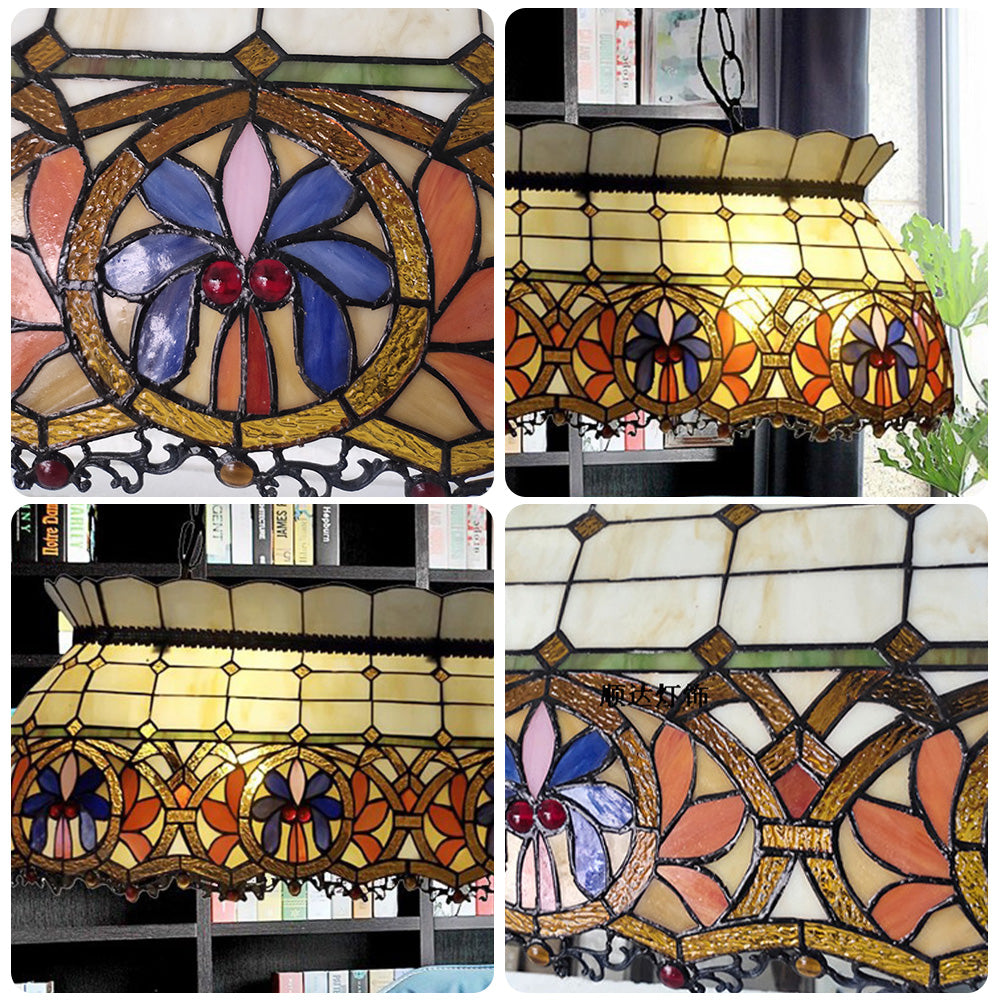 ARIX Billiard Pendant Light - Glass Shade, Handmade Craft, Durable Iron Fittings, E27 Socket, Stylish Pool Table Lighting - Yellow