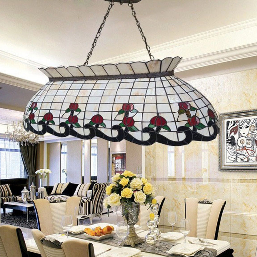 ARIX Billiard Pendant Light - Glass Shade, Adjustable Chain, Durable Iron Fittings, E27 Socket, Stylish Pool Table Lighting - Yellow