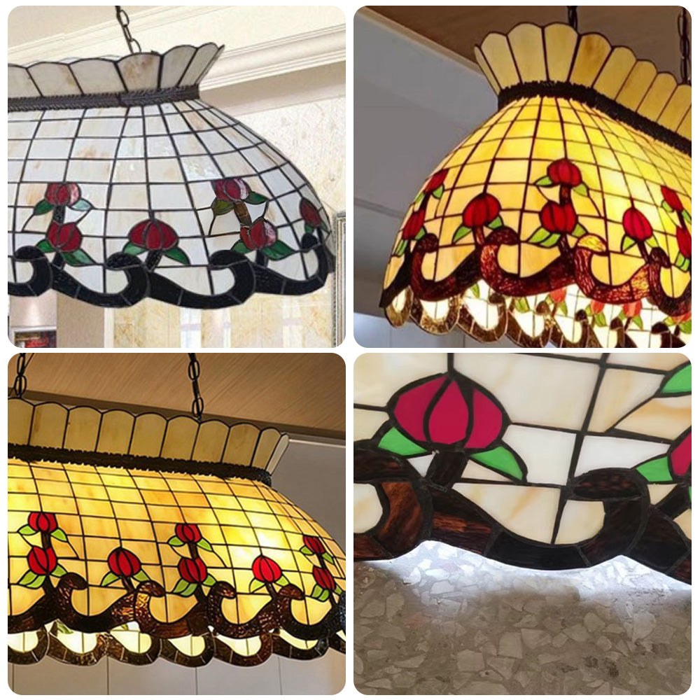 ARIX Billiard Pendant Light - Glass Shade, Adjustable Chain, Durable Iron Fittings, E27 Socket, Stylish Pool Table Lighting - Yellow