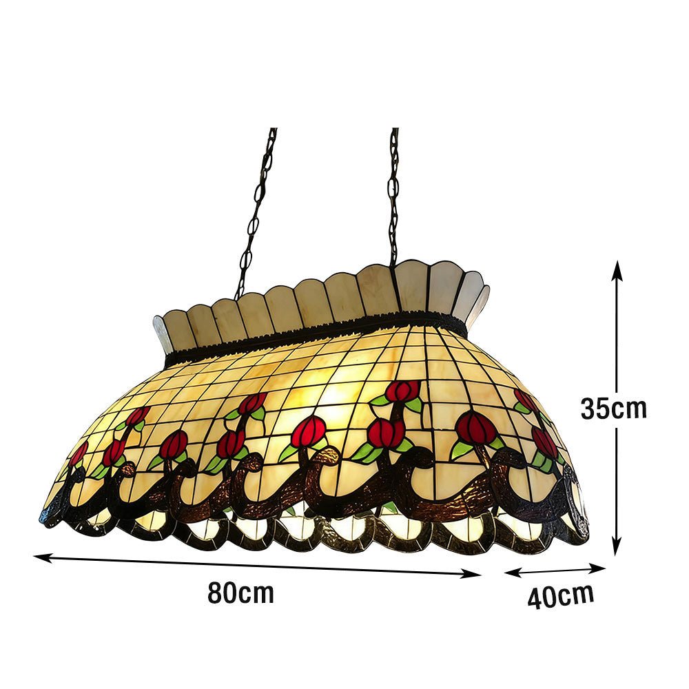 ARIX Billiard Pendant Light - Glass Shade, Adjustable Chain, Durable Iron Fittings, E27 Socket, Stylish Pool Table Lighting - Yellow