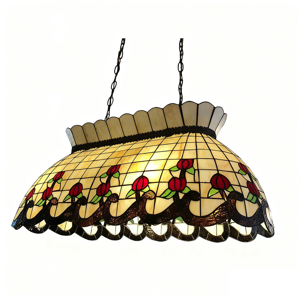 ARIX Billiard Pendant Light - Glass Shade, Adjustable Chain, Durable Iron Fittings, E27 Socket, Stylish Pool Table Lighting - Yellow