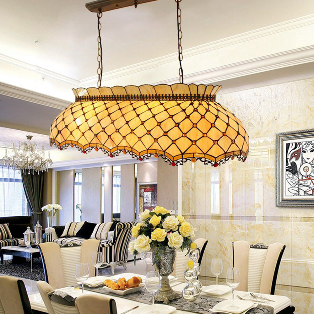 ARIX Billiard Pendant Light - Glass Shade, Bright Lighting, Durable Iron Fittings, E27 Socket, Stylish Pool Table Lighting - Yellow
