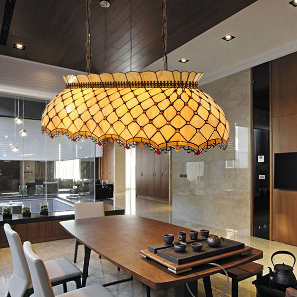 ARIX Billiard Pendant Light - Glass Shade, Bright Lighting, Durable Iron Fittings, E27 Socket, Stylish Pool Table Lighting - Yellow