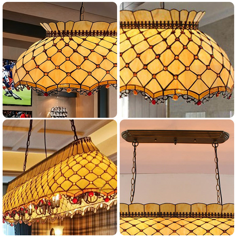 ARIX Billiard Pendant Light - Glass Shade, Bright Lighting, Durable Iron Fittings, E27 Socket, Stylish Pool Table Lighting - Yellow