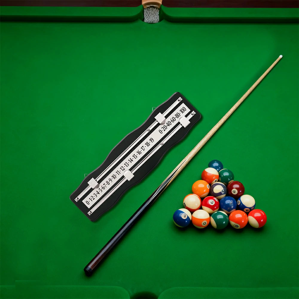 ARIX Snooker Scoreboard, Solid Mahogany Wood with Brass Sliding Scorers - Wall-Mounted 2-Player Manual Scoreboard - Black & Chrome
