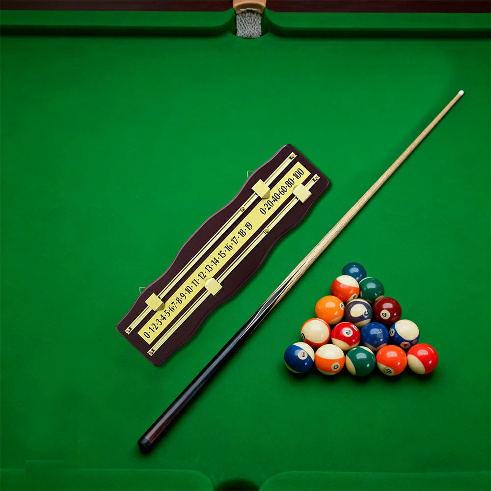 ARIX Snooker Scoreboard, Solid Mahogany Wood with Brass Sliding Scorers - Wall-Mounted 2-Player Manual Scoreboard - Mahogany & Brass