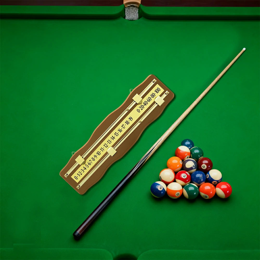 ARIX Snooker Scoreboard, Solid Mahogany Wood with Brass Sliding Scorers - Wall-Mounted 2-Player Manual Scoreboard - Oak & Brass