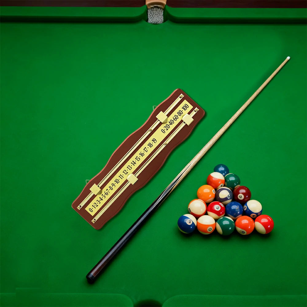 ARIX Snooker Scoreboard, Solid Mahogany Wood with Brass Sliding Scorers - Wall-Mounted 2-Player Manual Scoreboard - Walnut & Brass