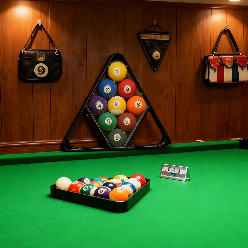 ARIX PVC Multi-Game Triangle 2", Adjustable Collapsible Rack for 15-Ball, 10-Ball, and 9-Ball Setups - Black