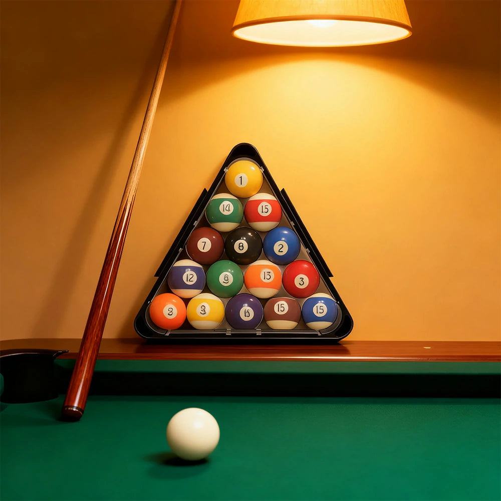 ARIX PVC Multi-Game Triangle 2", Adjustable Collapsible Rack for 15-Ball, 10-Ball, and 9-Ball Setups - Black