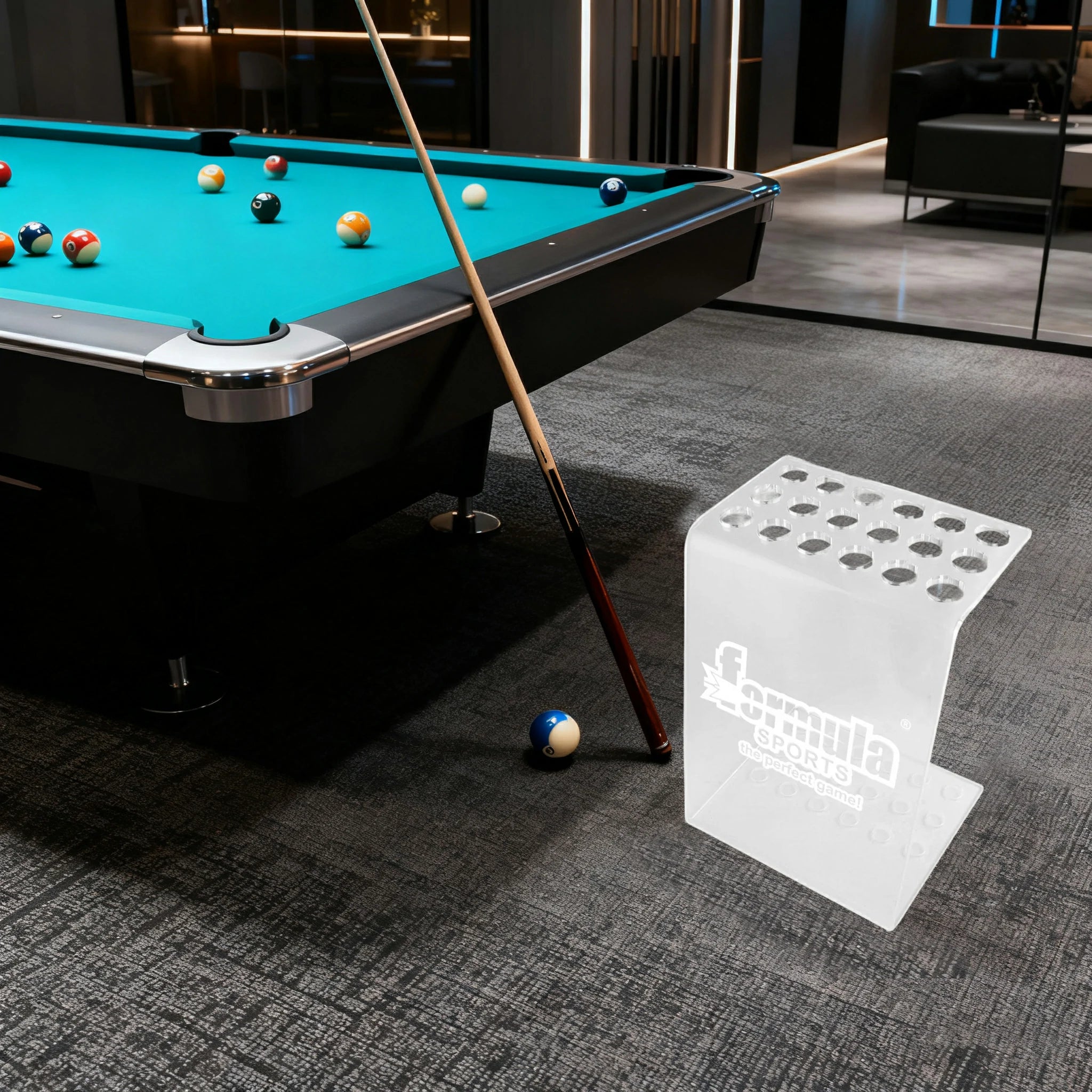 ARIX Acrylic Cue Rack, Clear 18-Cue Stand with Stable Base and Smooth Laser-Cut Finish - Transparent Acrylic Holder