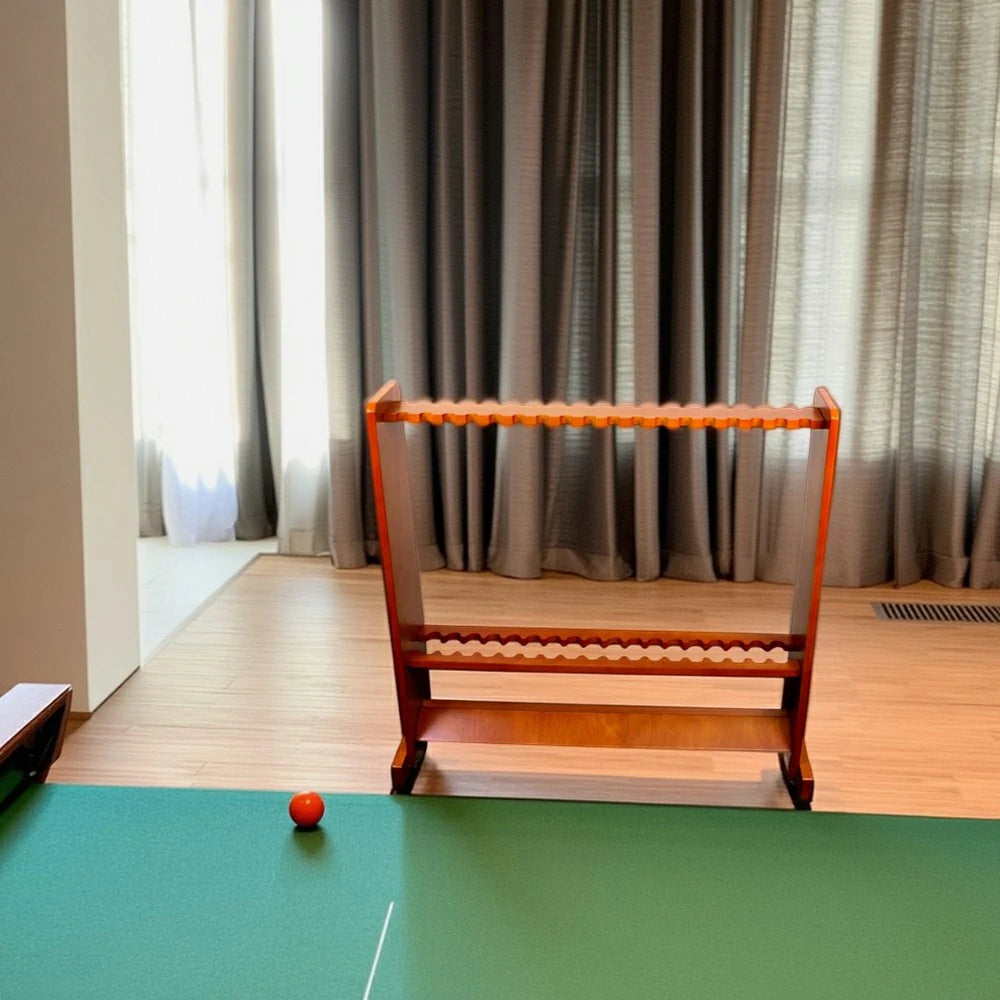 ARIX Floor Cue Rack 36-Cue Storage Rack, Solid Wood Stand with Smooth Finish and Dual-Tier Holder Design - Oak Tone