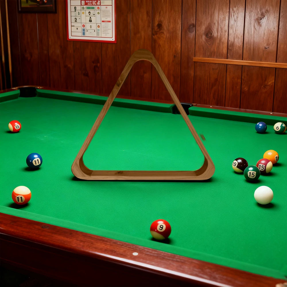 ARIX Solid Wood Triangle Rack, Multi-Size Pool Triangle for 10-Ball & 15-Ball Sets - Natural Wood Finish