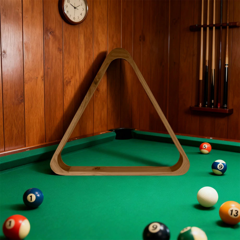 ARIX Solid Wood Triangle Rack, Multi-Size Pool Triangle for 10-Ball & 15-Ball Sets - Natural Wood Finish
