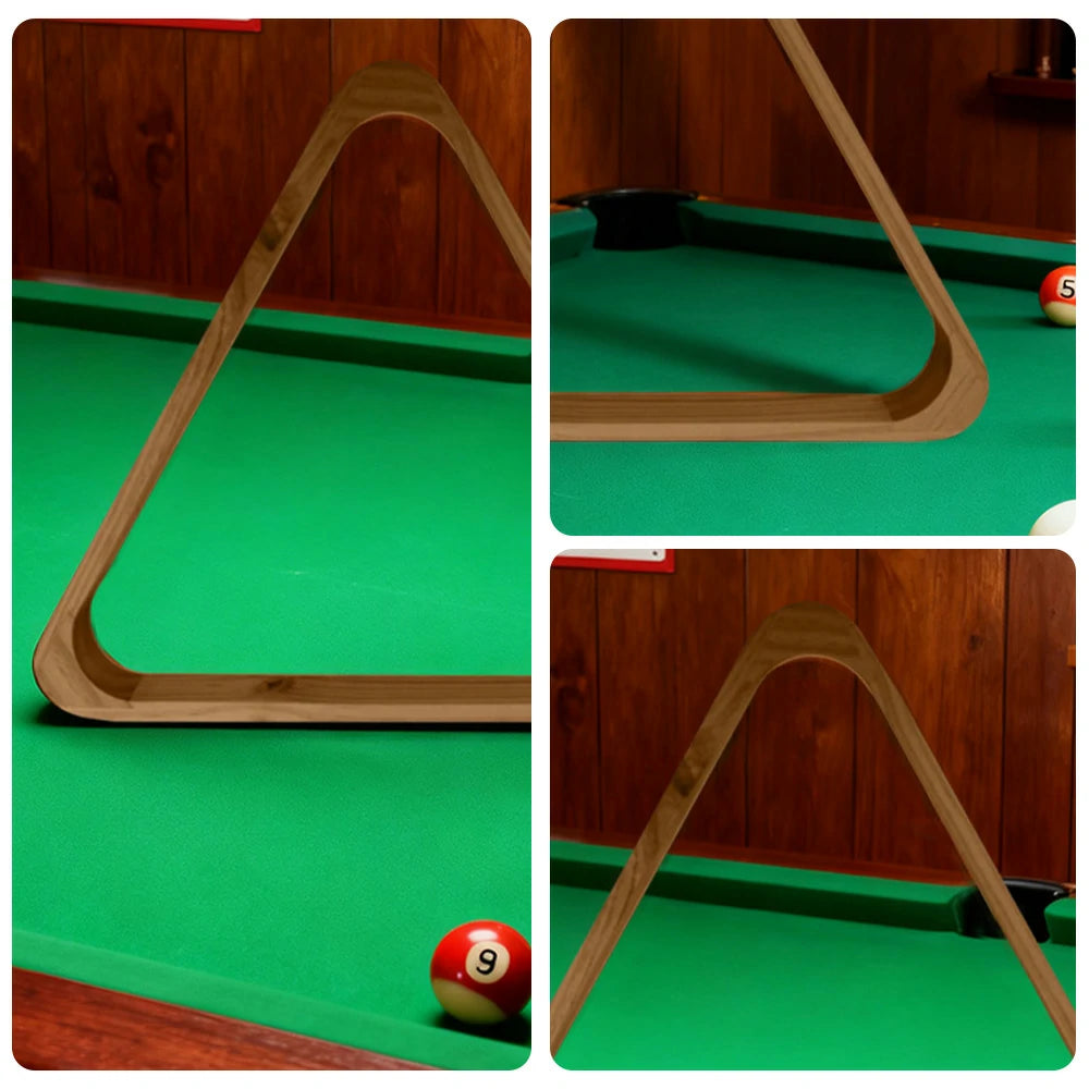 ARIX Solid Wood Triangle Rack, Multi-Size Pool Triangle for 10-Ball & 15-Ball Sets - Natural Wood Finish