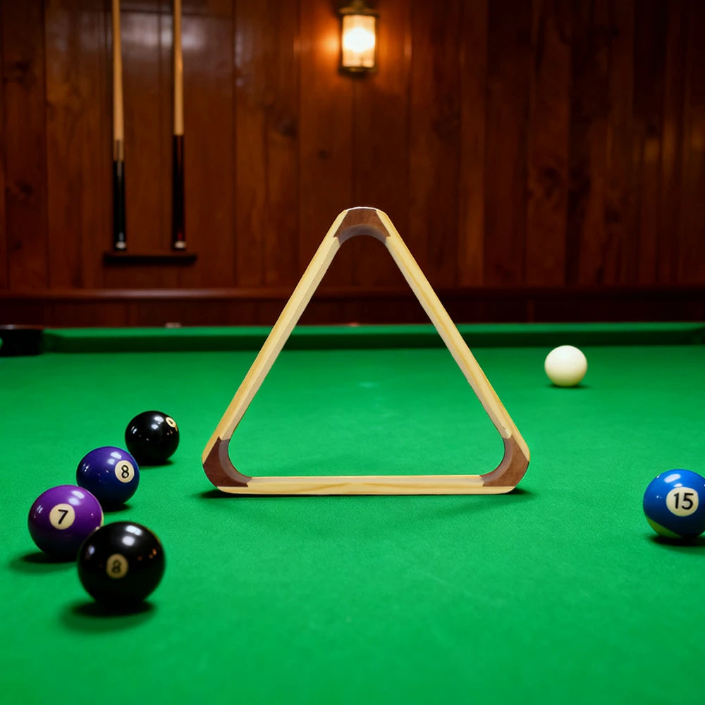 ARIX Pine Wood Triangle Rack, Solid Timber Pool Triangle for 15-Ball Sets - Natural Pine Finish