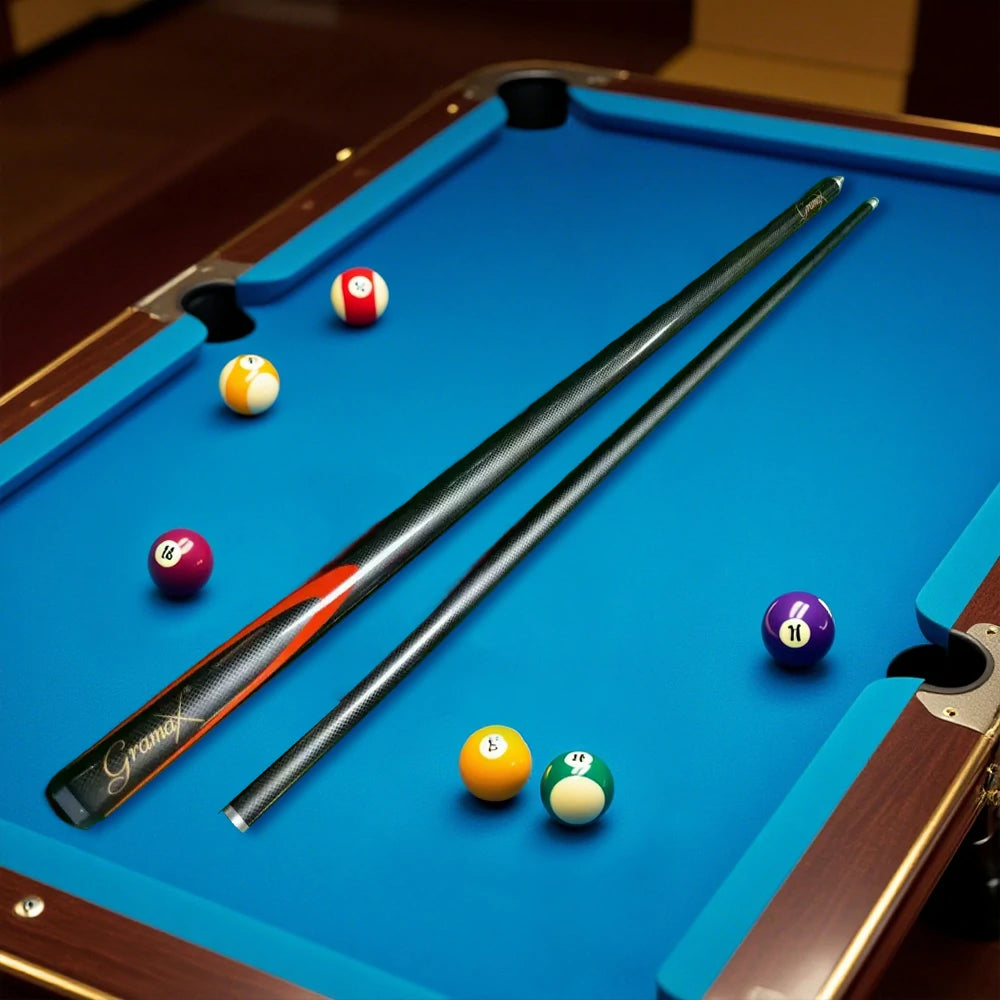 ARIX Carbon Fiber Cue Stick 9.5MM Tip 145CM 1/2 Split Screw Connection Precision Performance, Durable & Rust-Free - Black