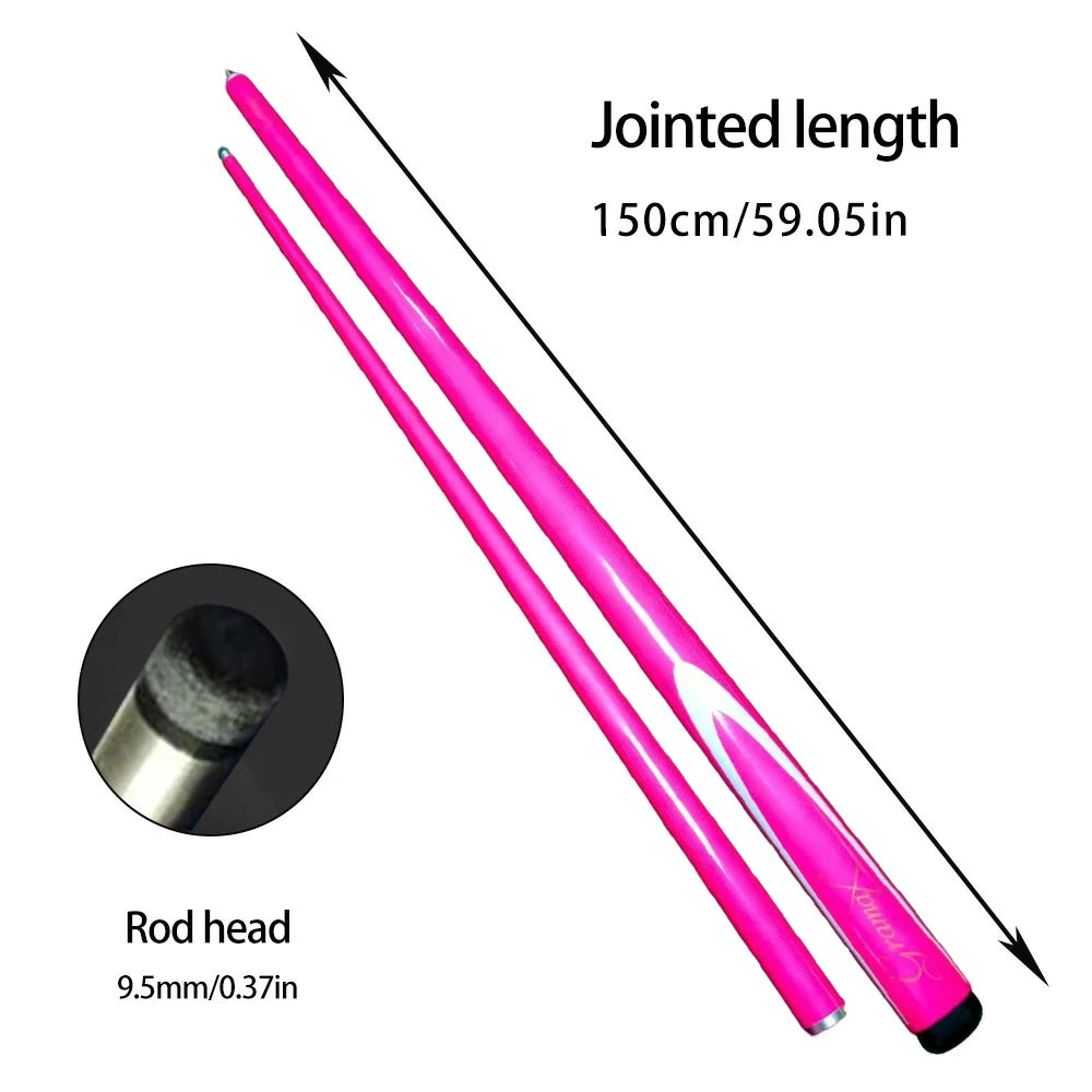 ARIX Carbon Fiber Cue Stick 9.5MM Tip 145CM 1/2 Split Screw Connection Precision Performance, Durable & Rust-Free - Pink