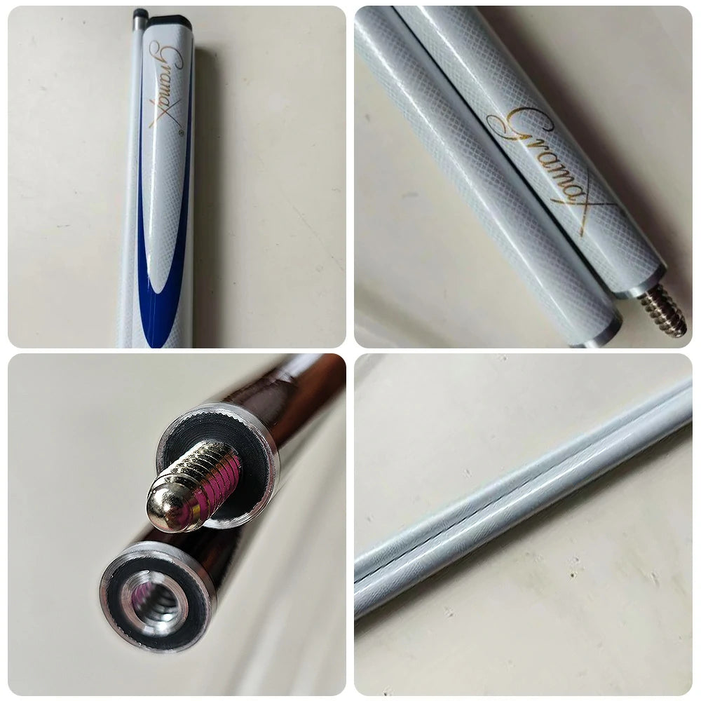 ARIX Carbon Fiber Cue Stick 9.5MM Tip 145CM 1/2 Split Screw Connection Precision Performance, Durable & Rust-Free - White