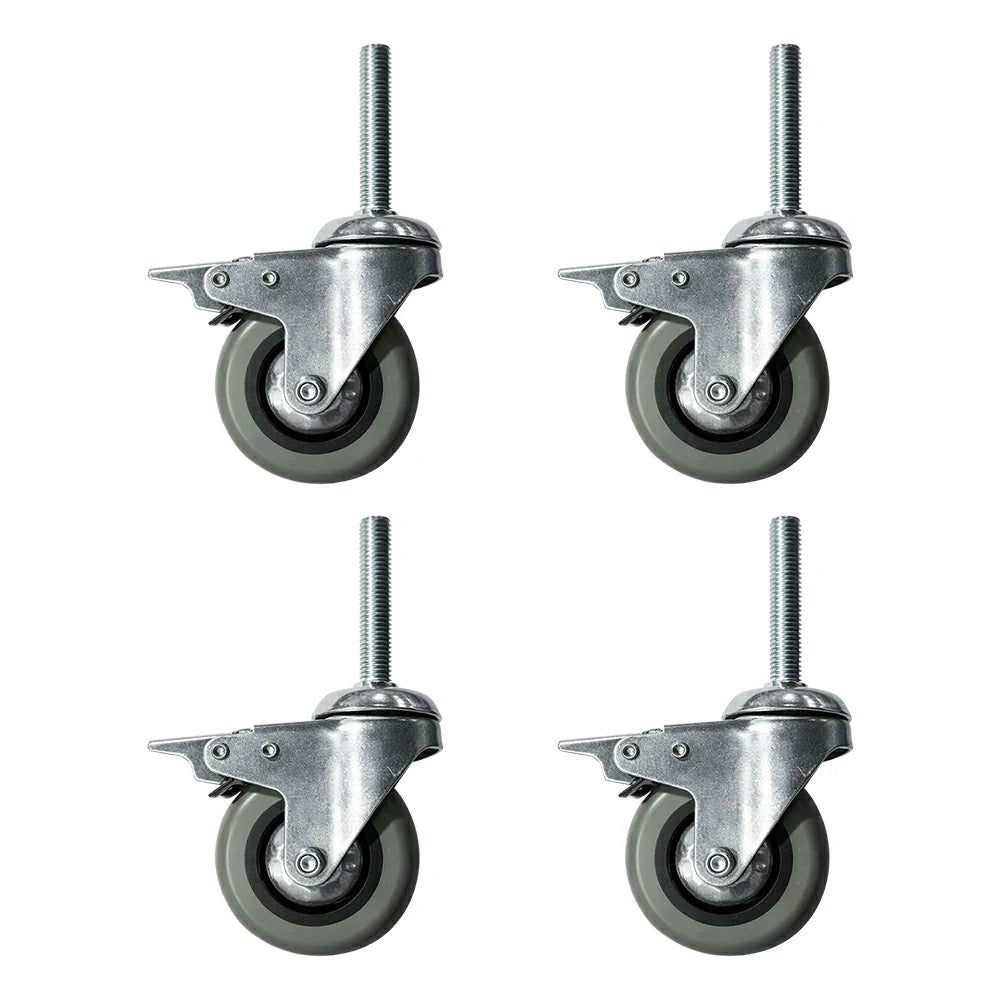 ARIX 75mm Adjustable Table Legs with Caster Wheels 4pcs - Level & Stable Support - Heavy-Duty Metal - Replacement for Indoor Table Tennis Tables