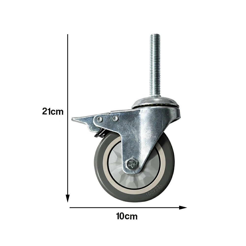 ARIX 100mm Adjustable Table Legs with Caster Wheels 4pcs - Level & Stable Support - Heavy-Duty Metal - Replacement for Indoor Table Tennis Tables