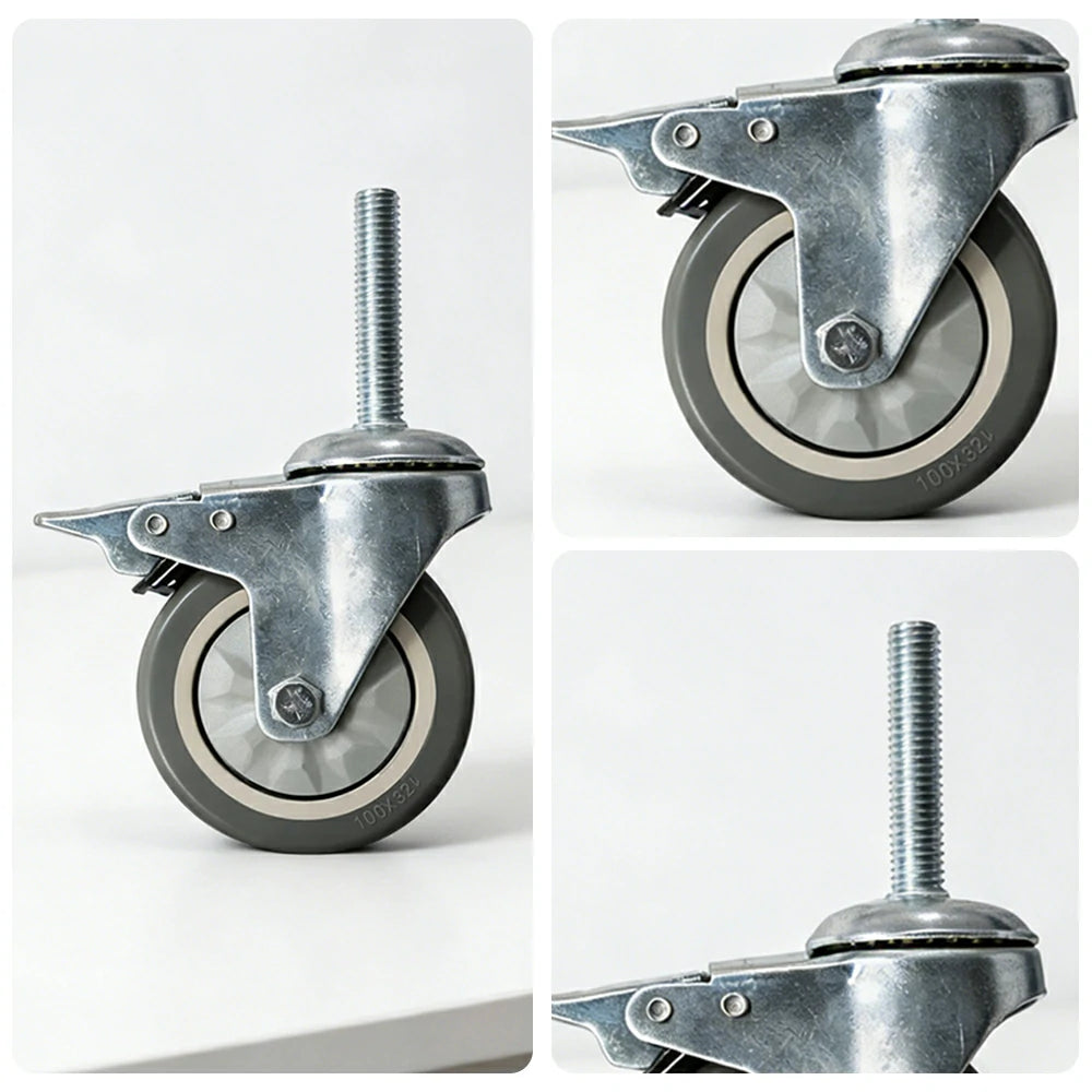 ARIX 100mm Adjustable Table Legs with Caster Wheels 4pcs - Level & Stable Support - Heavy-Duty Metal - Replacement for Indoor Table Tennis Tables